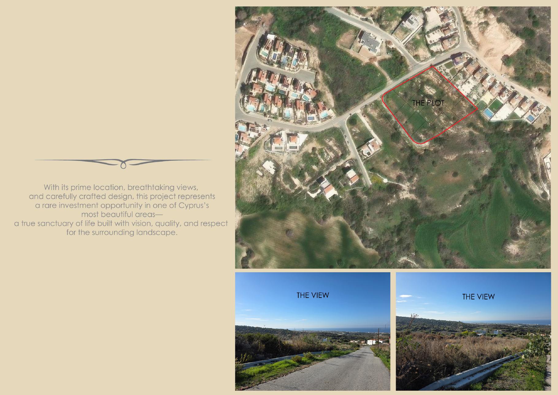Aerial location plan and sea views from the Tala site
